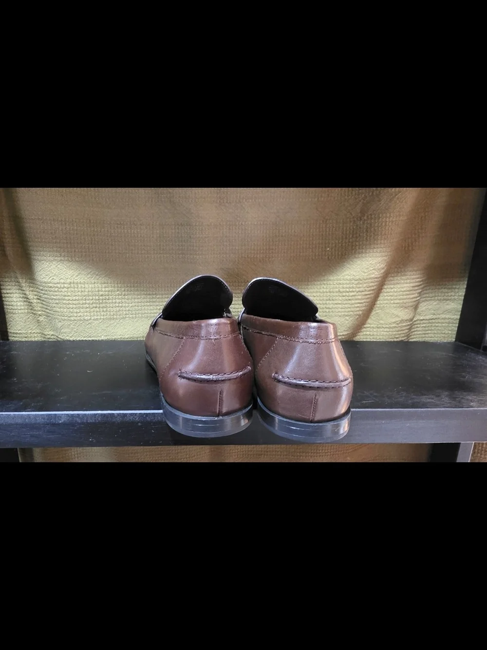 Mango Brown Leather Penny Loafers for Women
